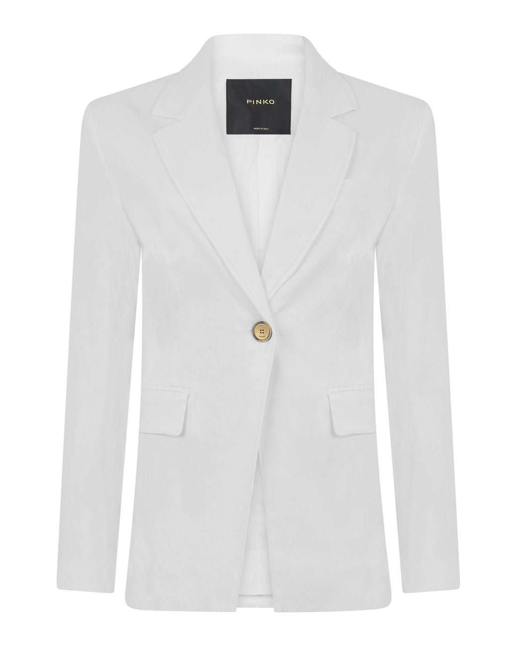 Pinko White Single-Button Blazer