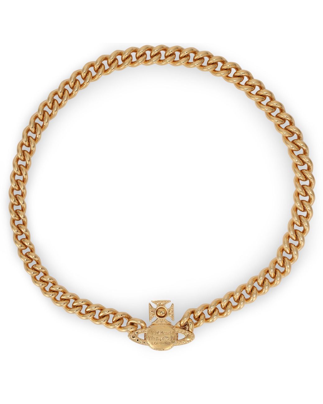 Vivienne Westwood Metallic Necklace With Orb Pendant Brass Necklaces
