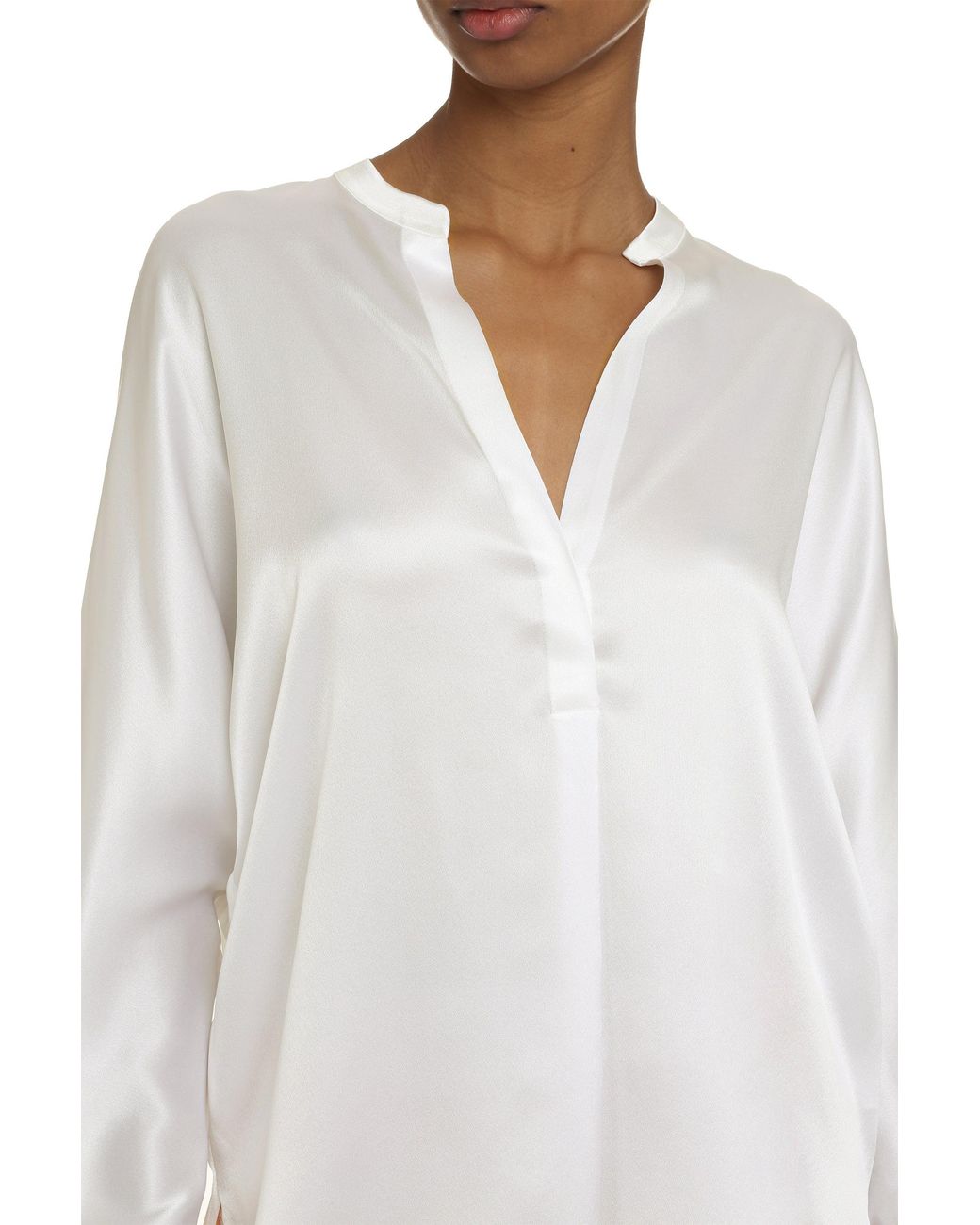 Vince White Silk Blouse