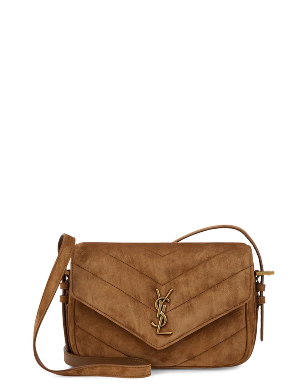Saint Laurent Brown Shoulder Bag With Logo