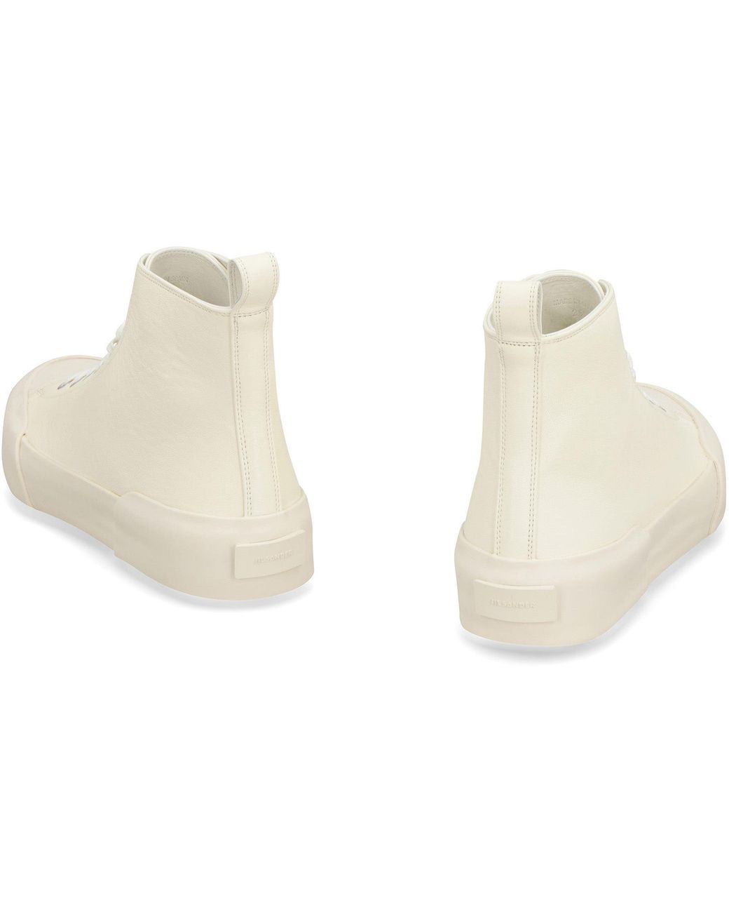 Jil Sander Natural Panache High-Top Leather Sneakers For