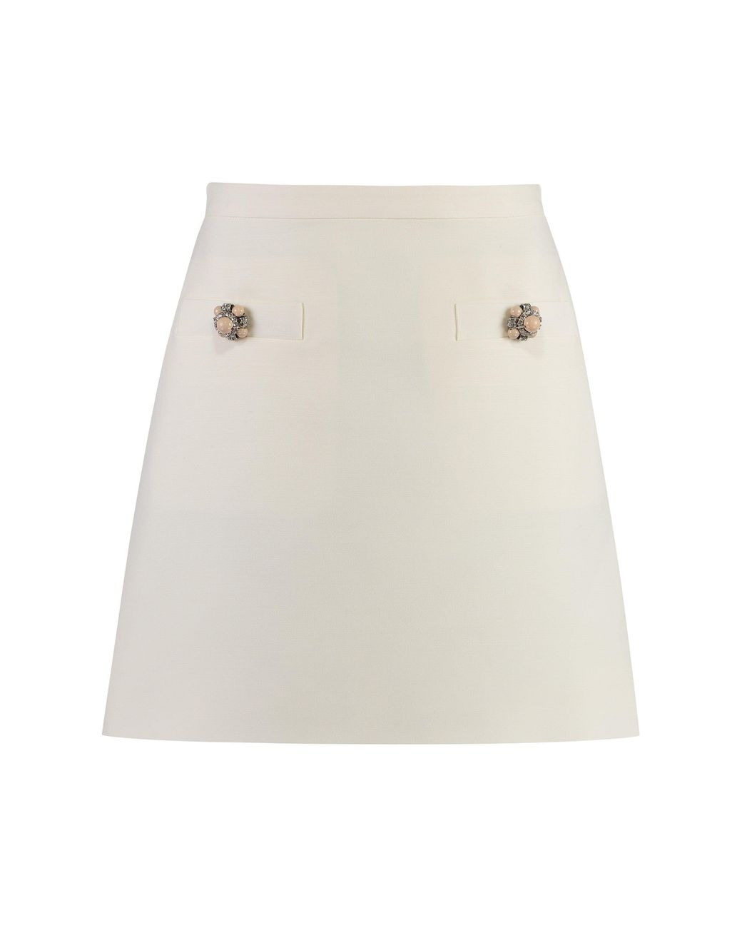 Valentino Garavani White Crepe Mini Skirt