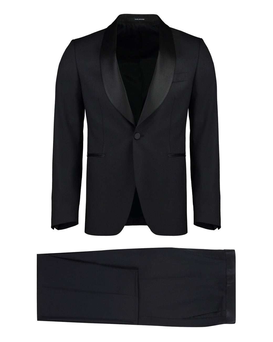 Tagliatore Black Virgin Wool And Silk Blend Two-Pieces Suit for men