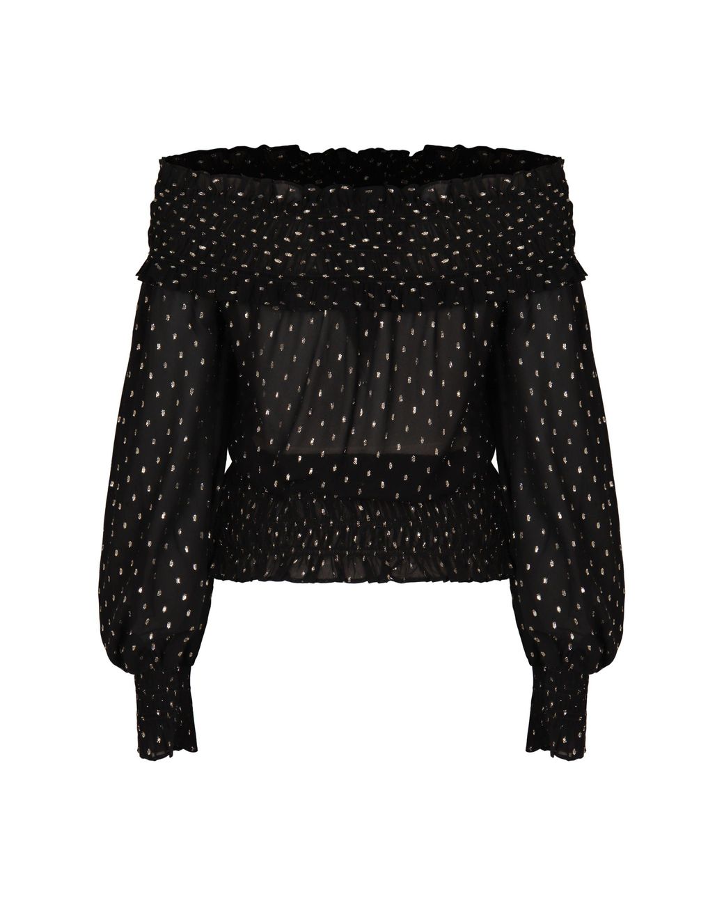 Self-Portrait Black Top Off-Shoulder