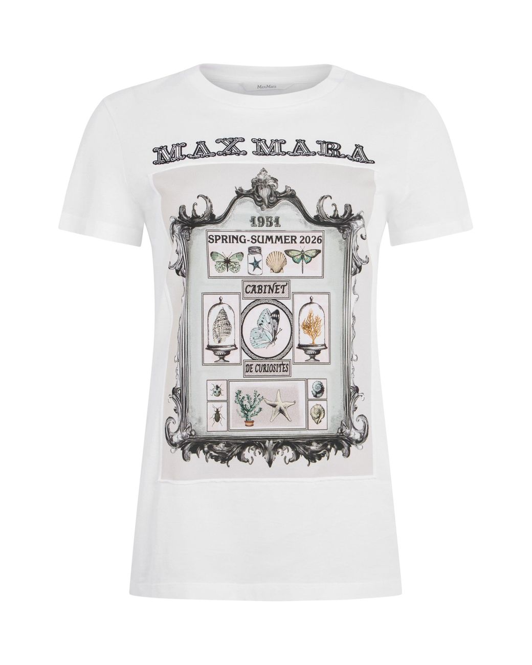 Max Mara Gray Short Sleeve T-Shirt With Print