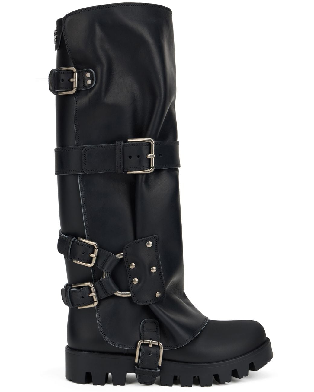 Dolce & Gabbana Black Leather Biker Boots