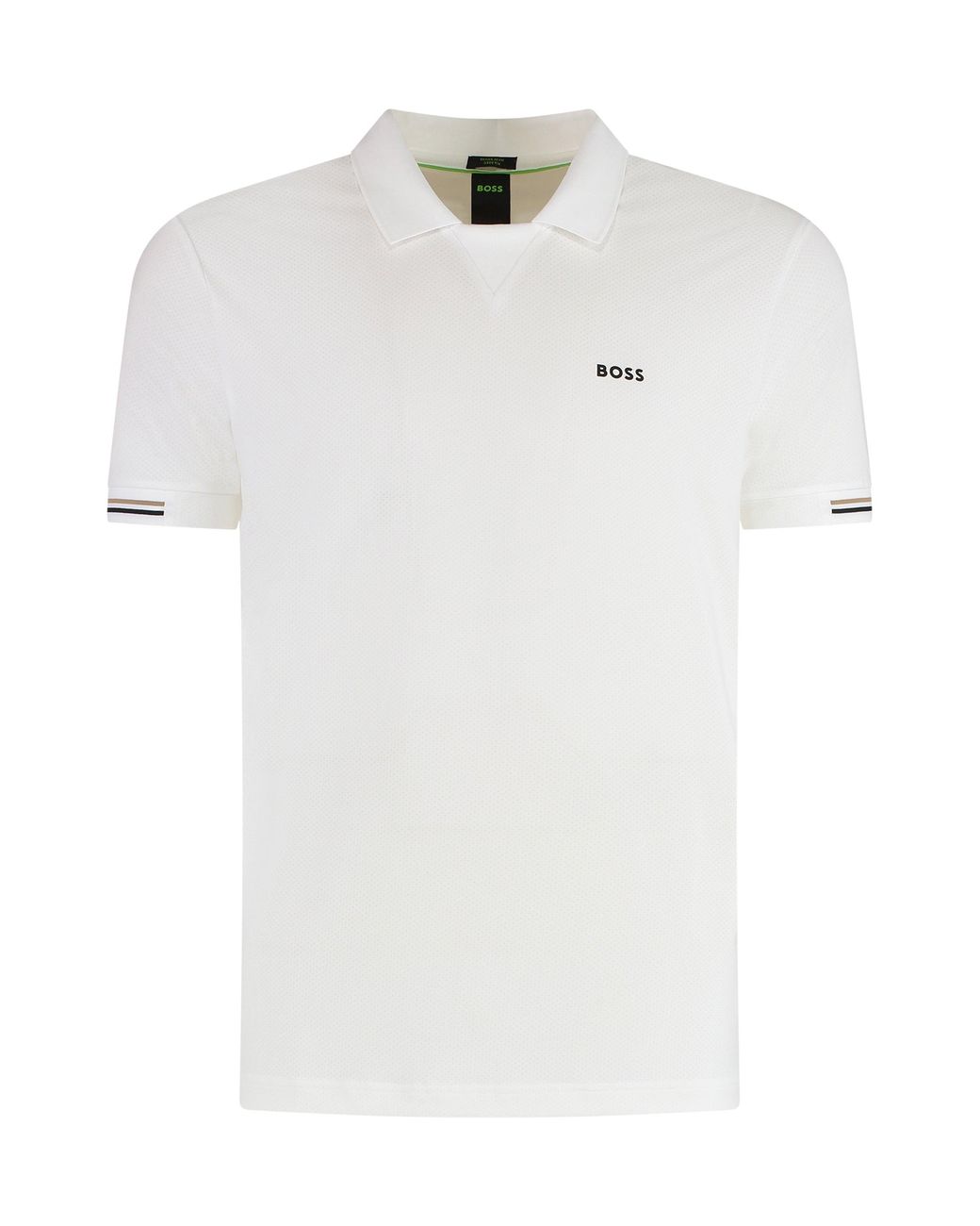 Boss White Technical Fabric Polo Shirt for men