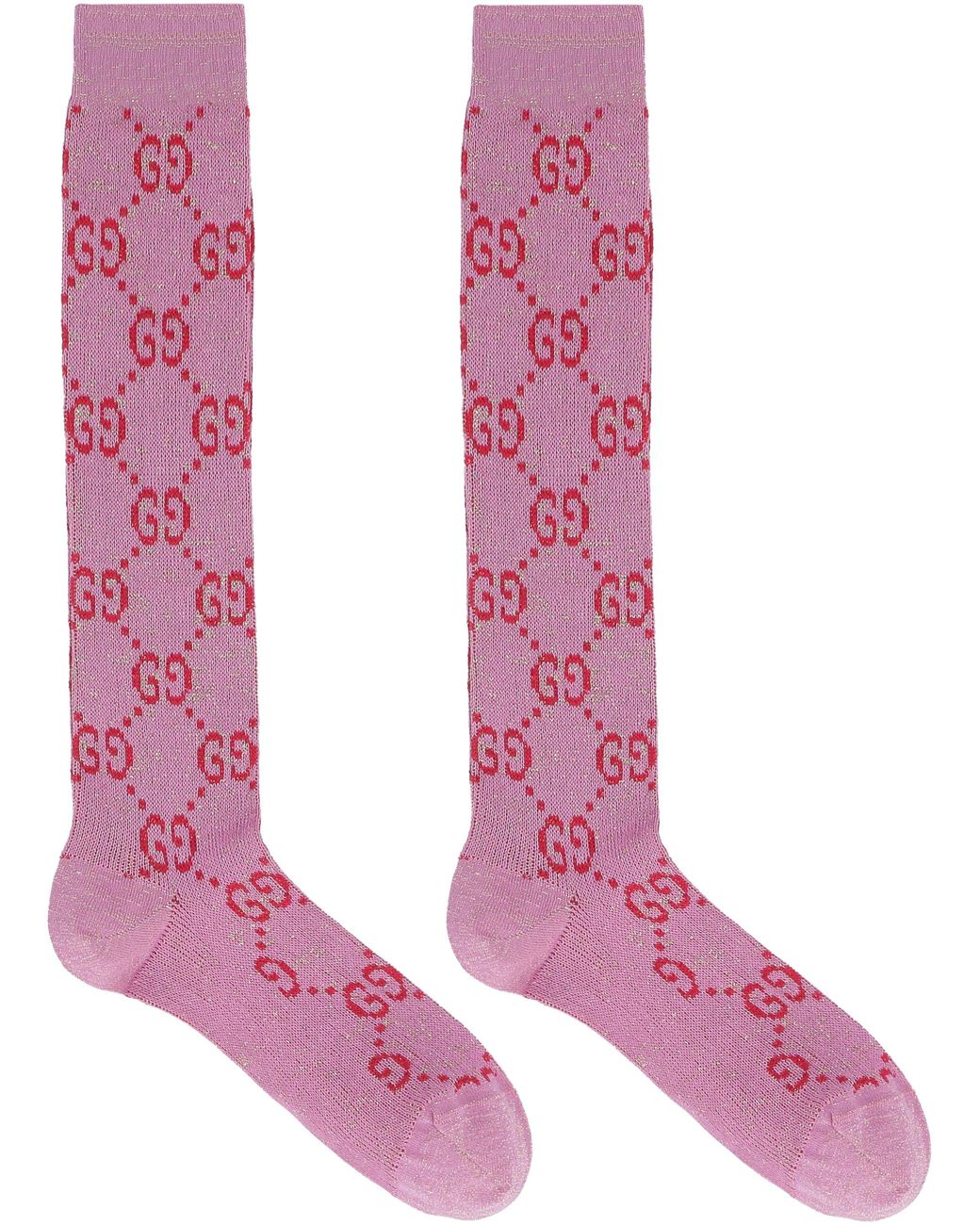 Gucci Cotton Lamé GG Socks in Pink & Purple (Pink) - Save 46% - Lyst