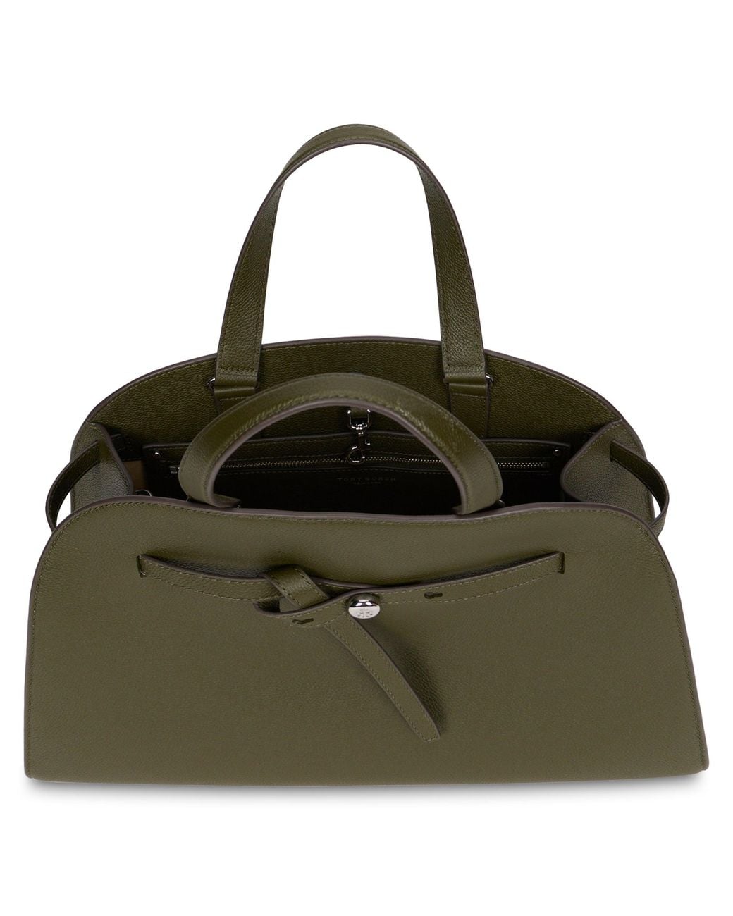 Tory Burch Green Romy Travel Handbag With Top Handles & Shoulder Strap, 25 Cm X 41 Cm X 13 Cm