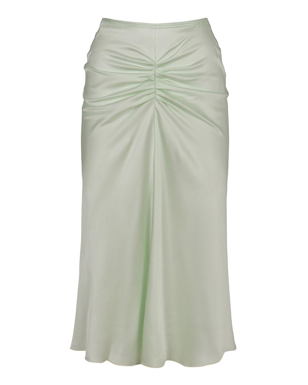 Victoria Beckham Green Crepe Midi Skirt