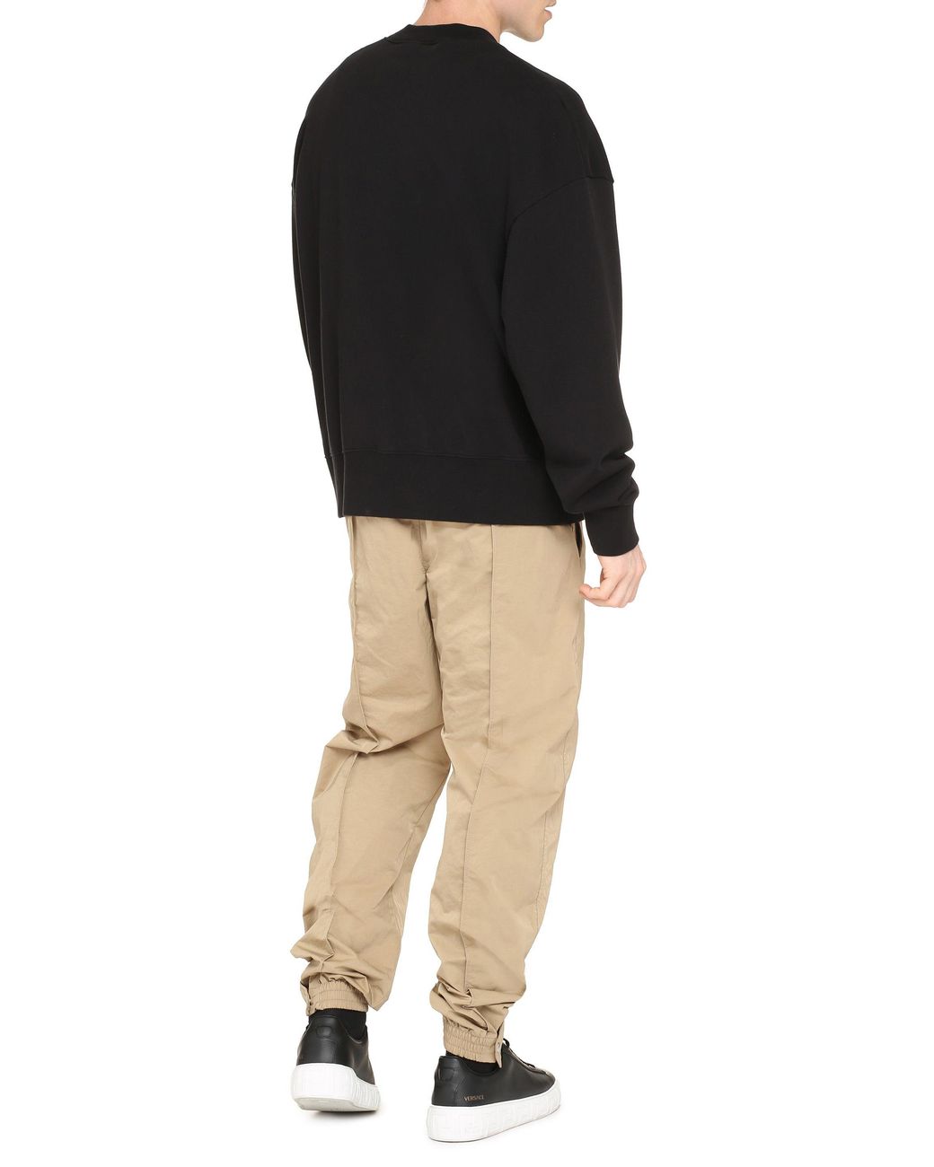 Palm Angels Black Cotton Crew-Neck Sweatshirt for men