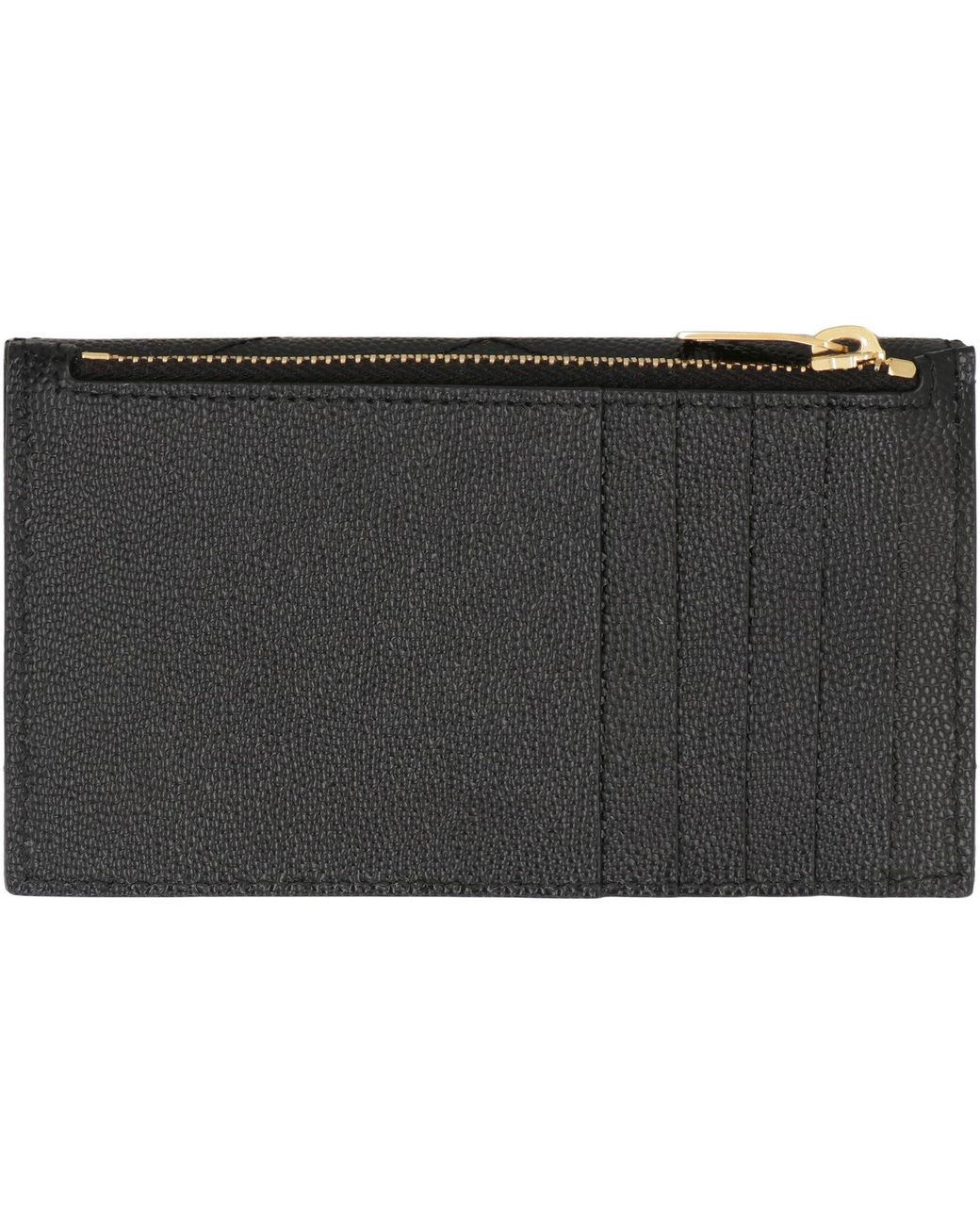 Saint Laurent Black Cassandre Leather Card Holder