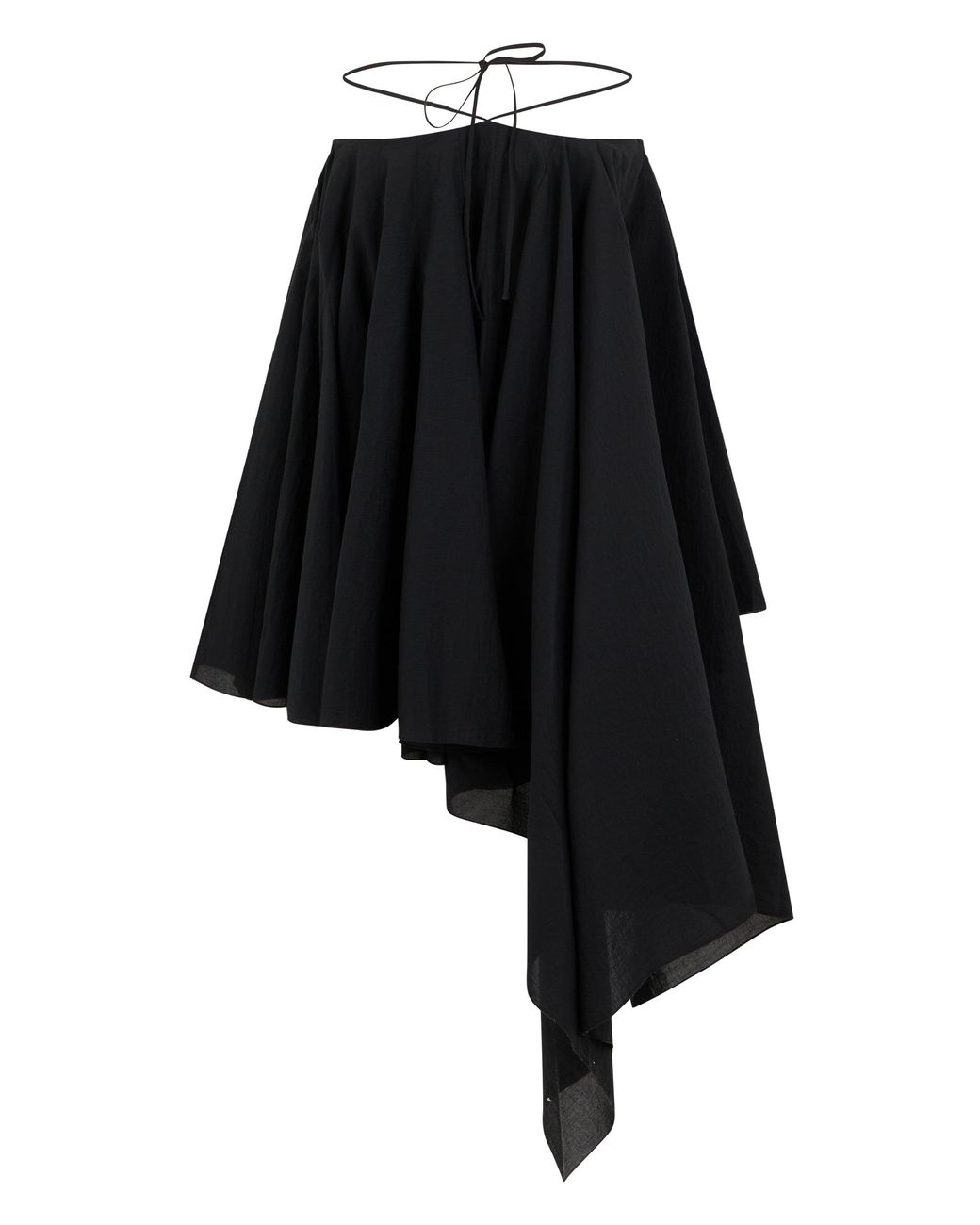 Jacquemus Black Short Ruffle Dress Cotton-Blend