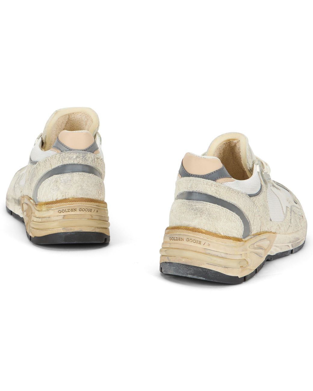 Golden Goose Deluxe Brand White Sneakers Running Dad Suede And Mesh Calfskin Trainers for men