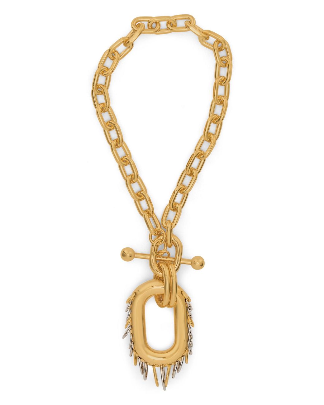 Rabanne Metallic Punk Xl Metal Link Necklace