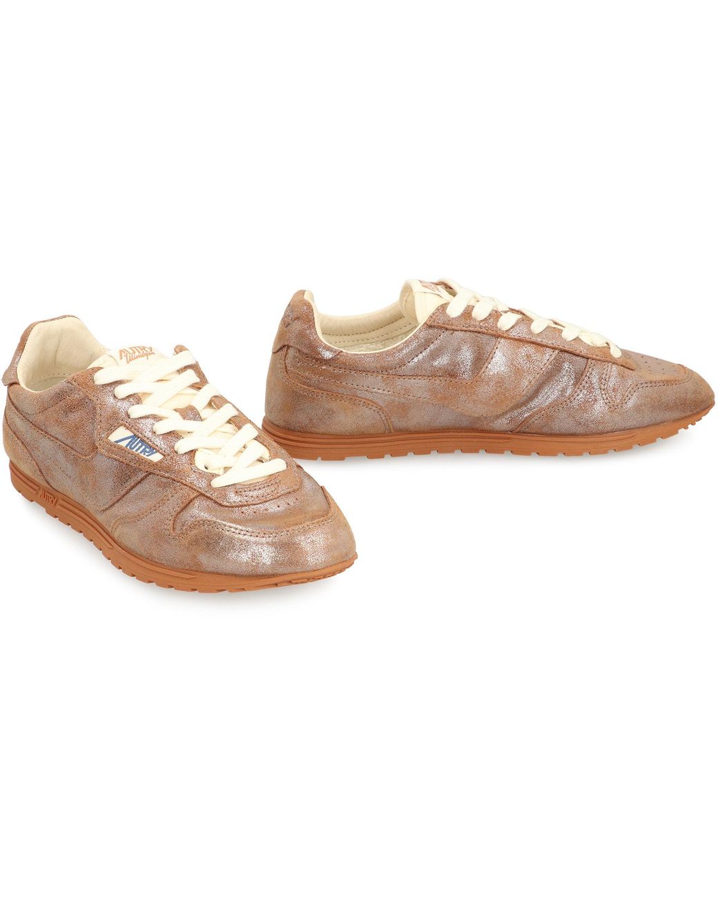 Autry Brown Windspin Low-Top Sneakers Cow Hide Trainers