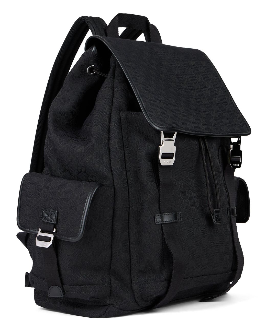 Gucci Black Gg Supreme Fabric Backpack for men