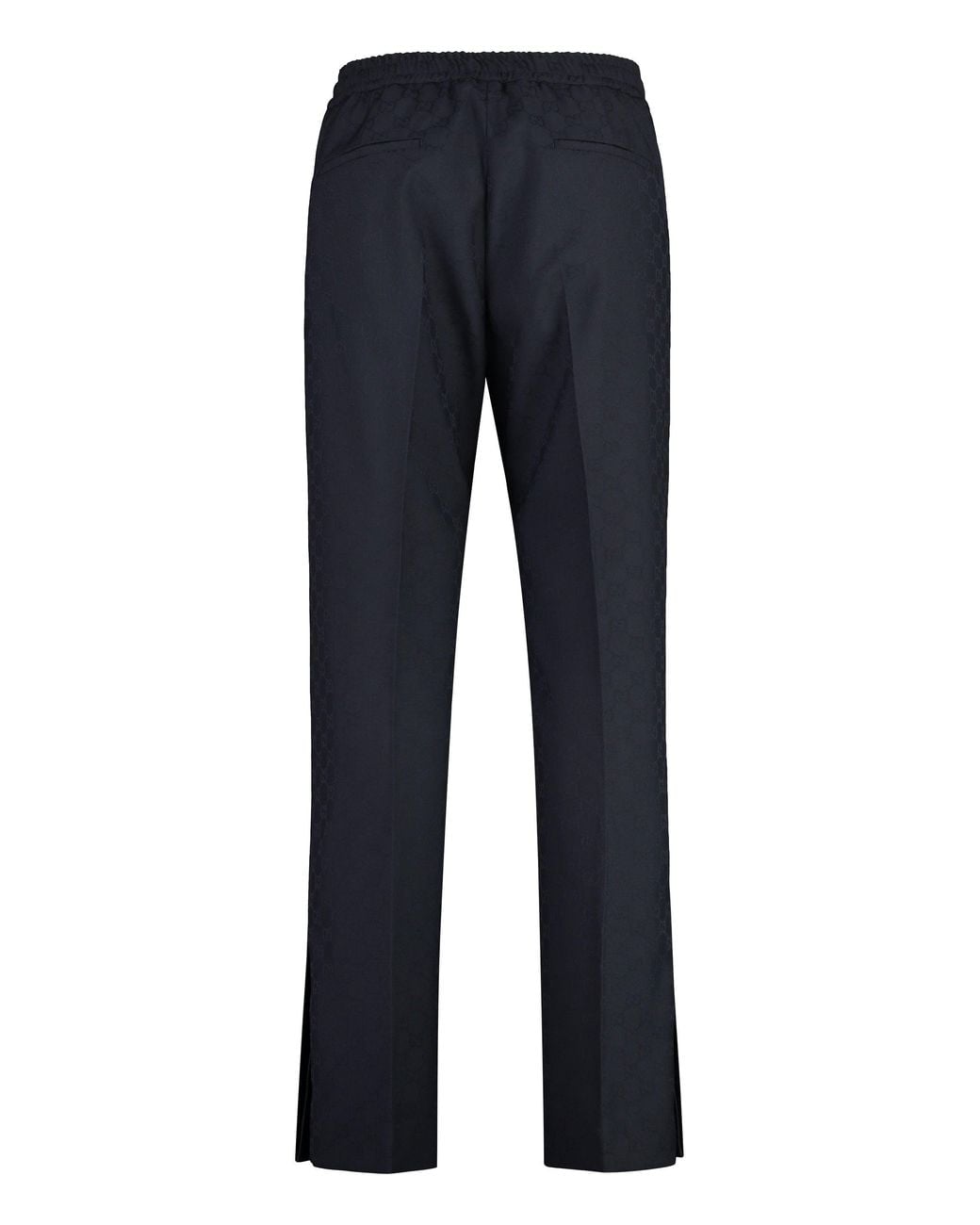Gucci Blue Jacquard Motif Trousers Cotton for men