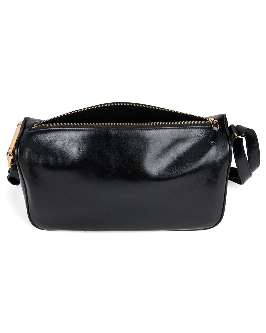 Gucci Black Shoulder Bag With Buckle, Leather Calf Skin
