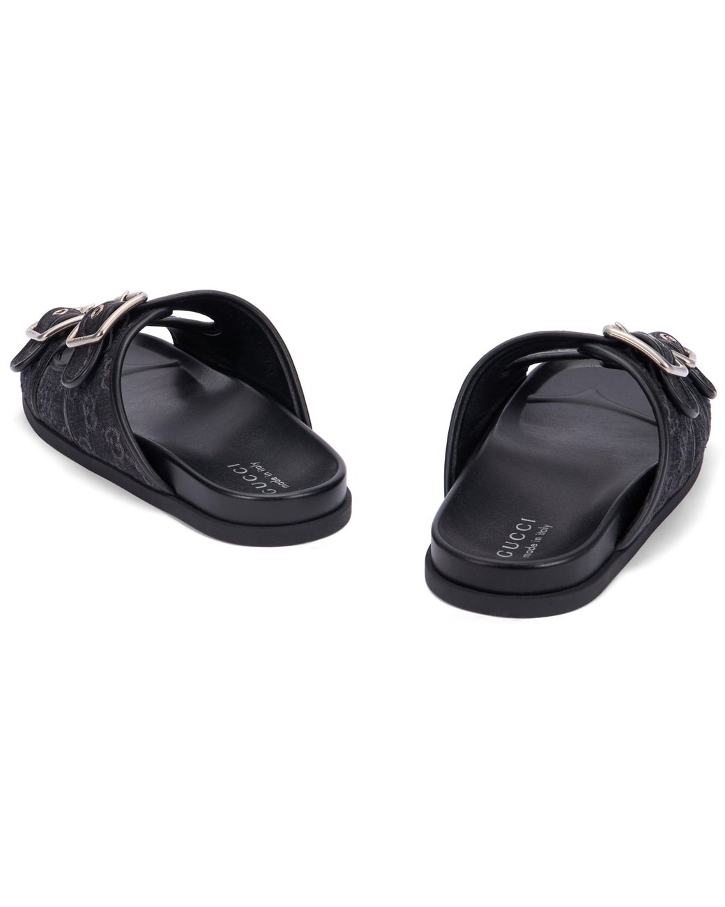 Gucci Black Denim Slider Sandals Cotton Slippers for men