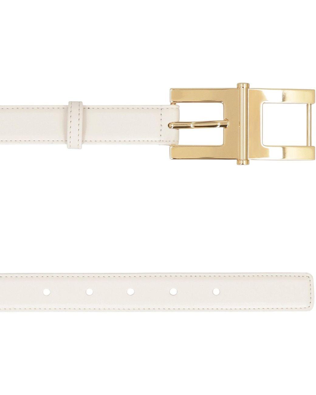 Elisabetta Franchi White Belt With Logo Buckle