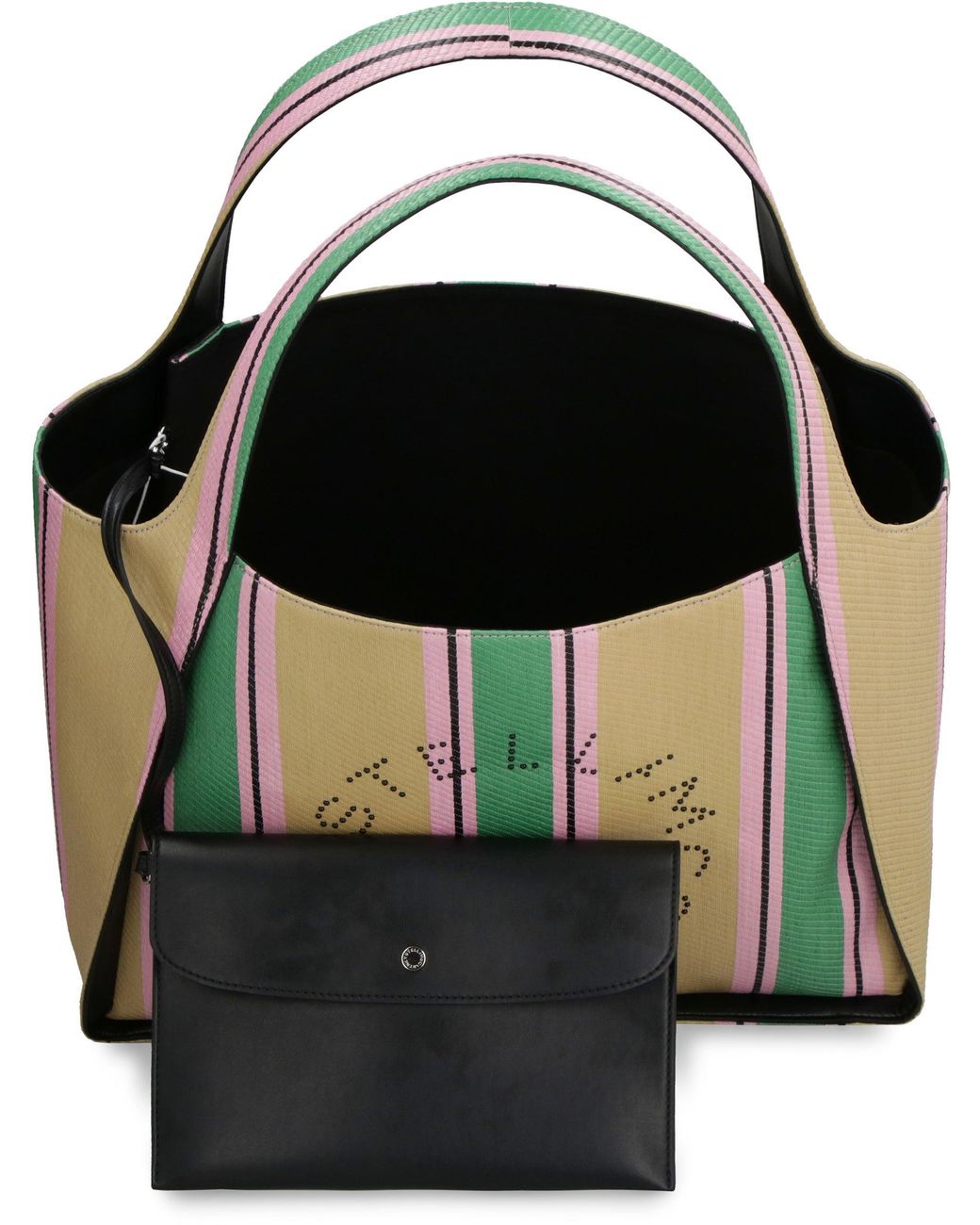 Stella McCartney Multicolor Stella Logo Raffia Tote Bag