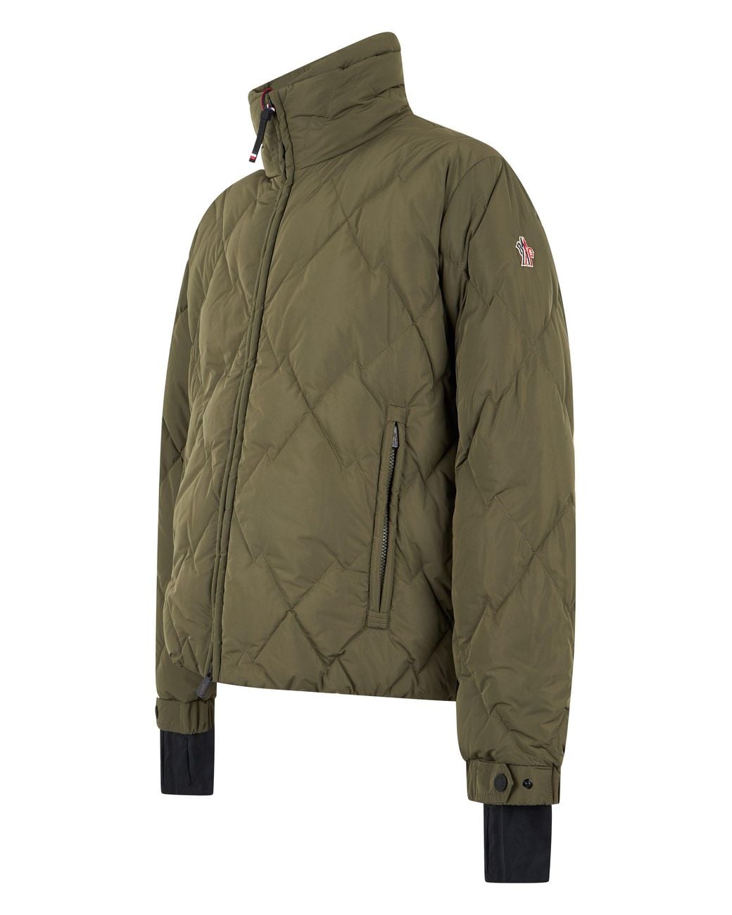 Moncler Green Padded Jacket With High Collar for men
