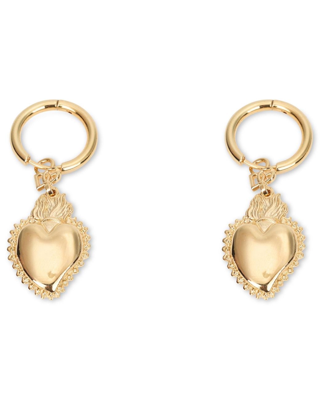 Dolce & Gabbana Metallic Earrings With Heart Pendant