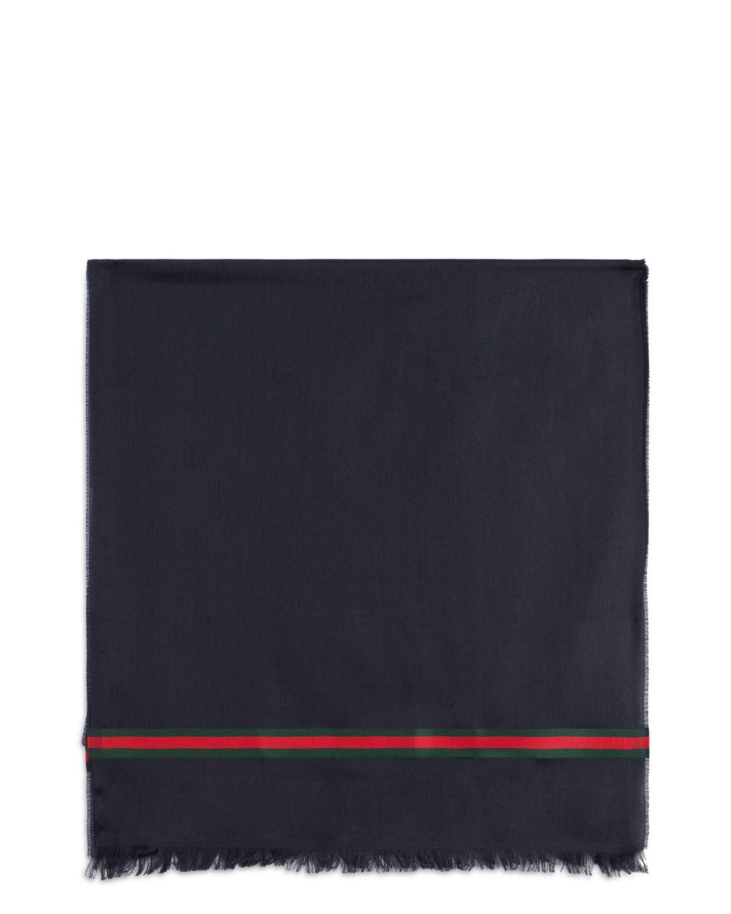Gucci Blue Scarf With Fringes And Web Band for men