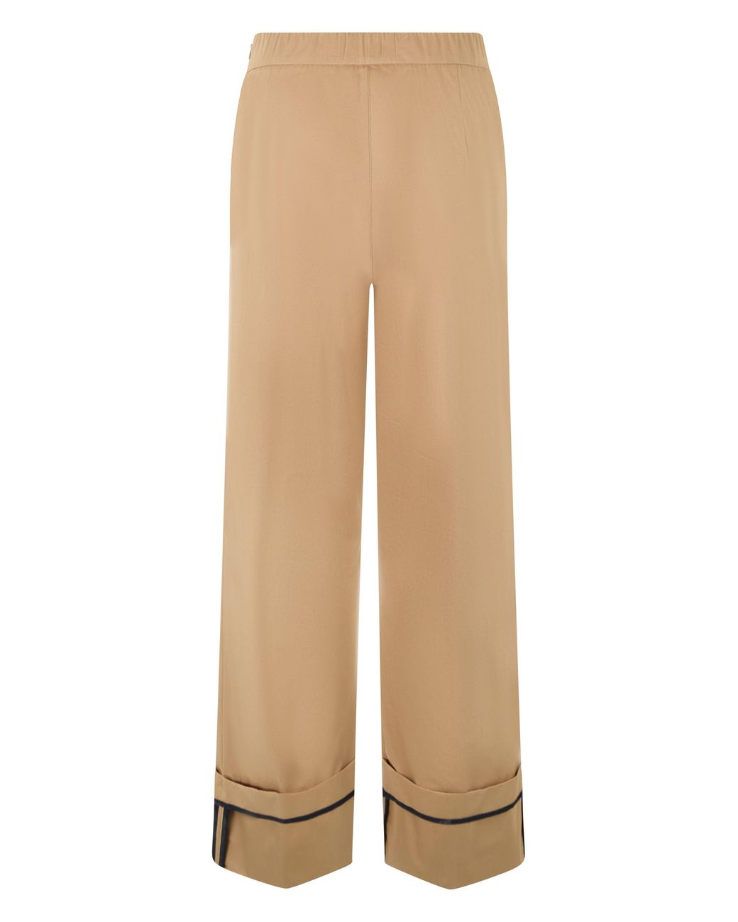 Herno Natural Wide Leg Trousers With Hem