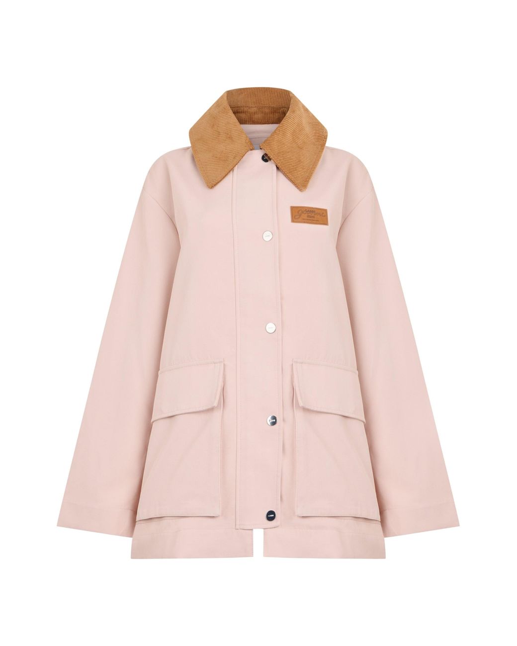 Ganni Pink Jacket With Contrast Collar