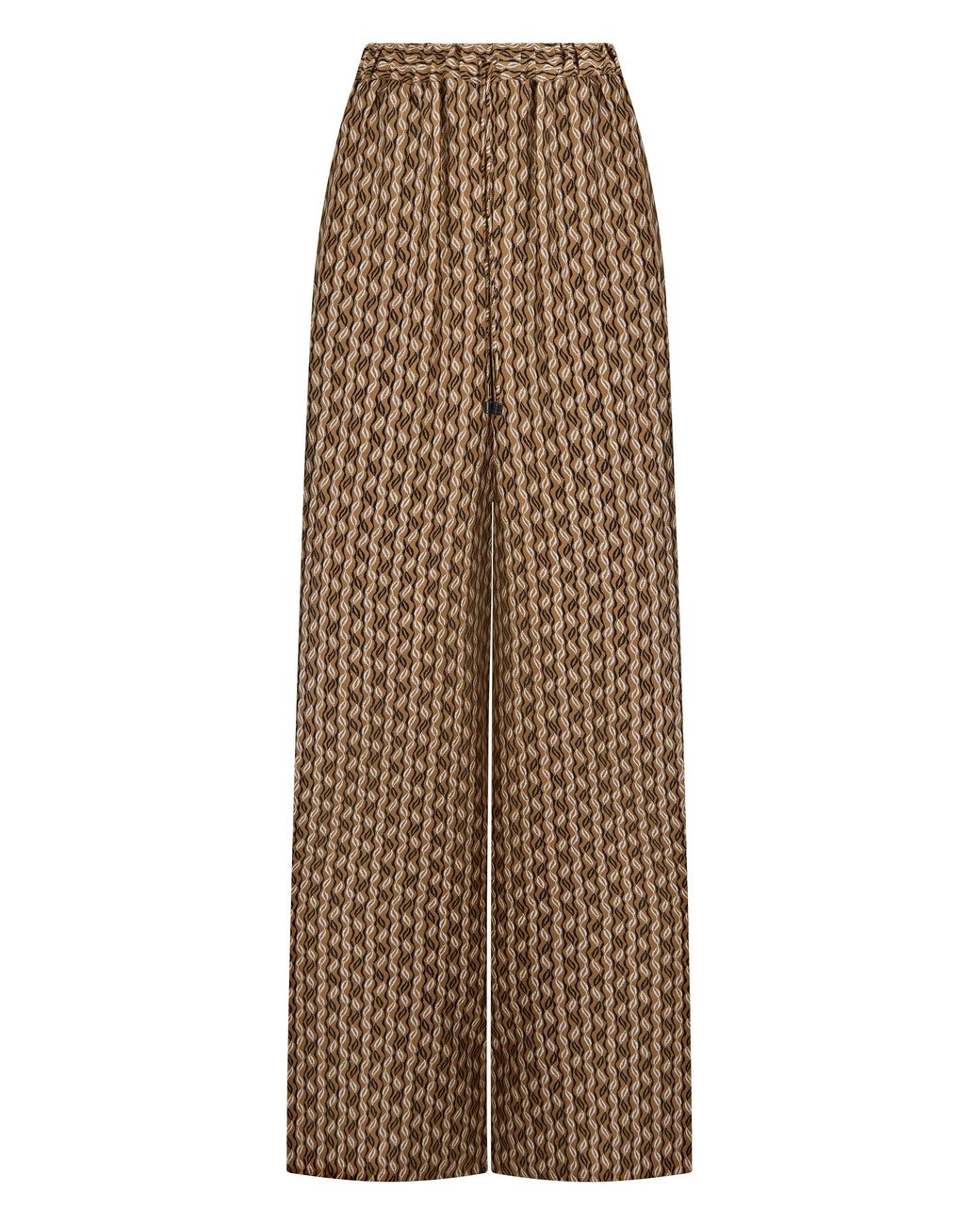 Max Mara Natural Printed Wide-Leg Pants