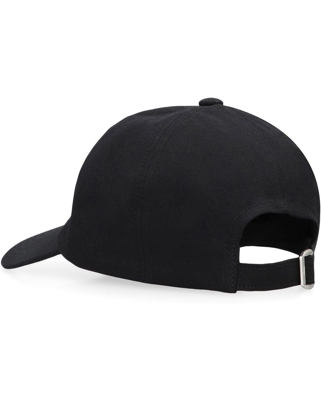 Maison Kitsuné Black Cotton Logo Baseball Cap Hat