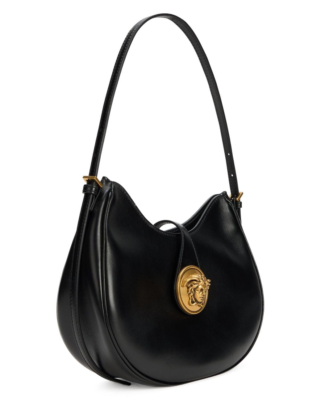 Versace Black Emblème Hobo Shoulder Bag