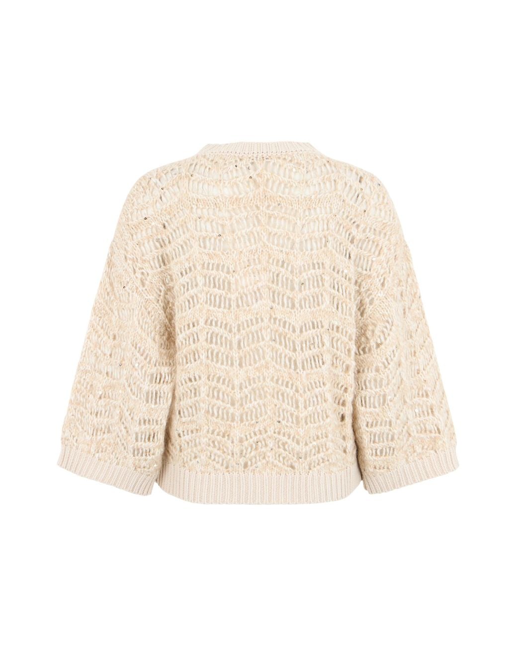 Peserico Natural Lace Sweater With Sequins