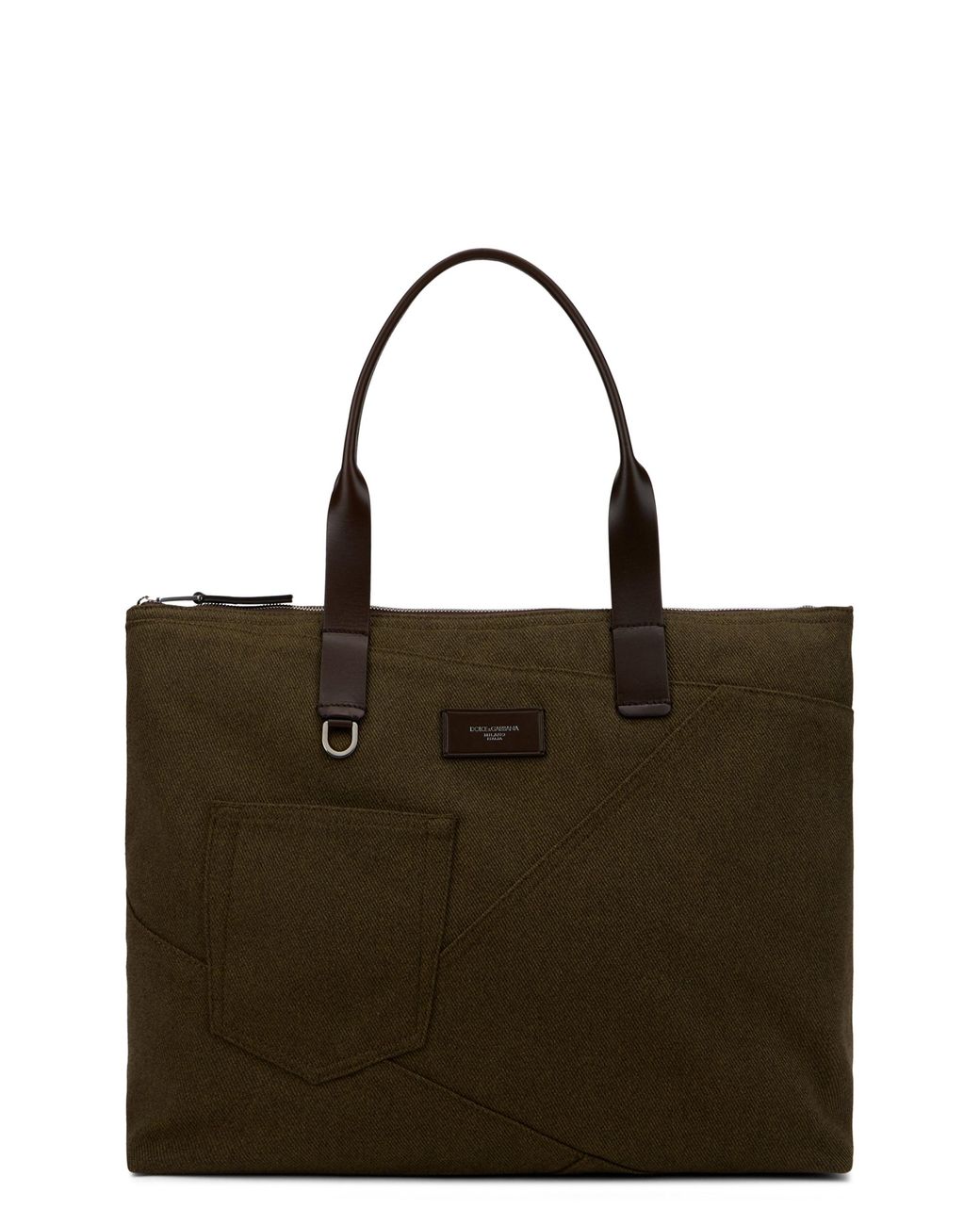 Dolce & Gabbana Brown Dolce & Gabbana Adamo Shopping Bag With Patchwork for men