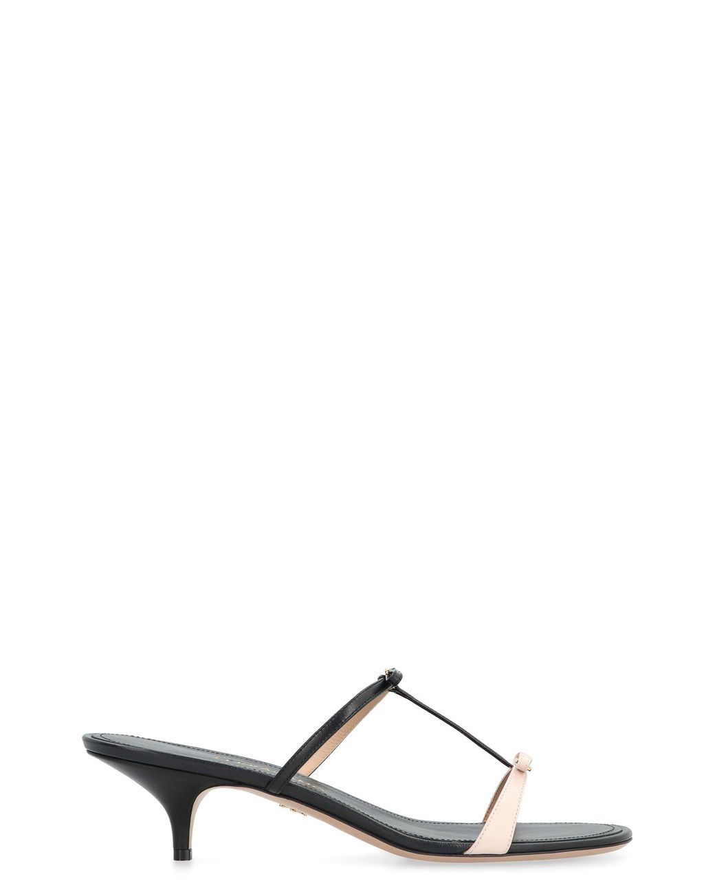 Ferragamo Black Mini Bow Leather Mules Calf