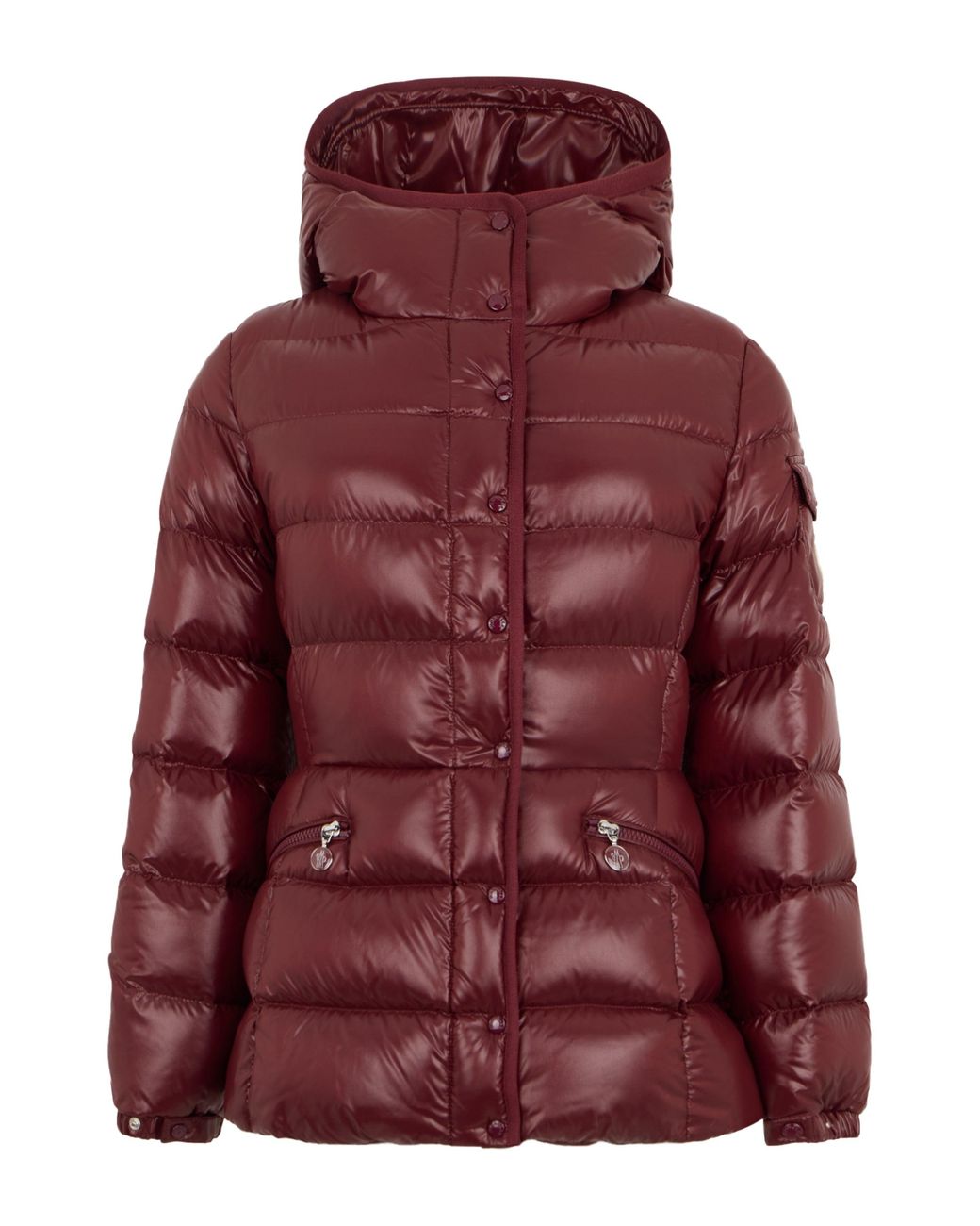 Moncler Red Barante Puffer Jacket With Hood