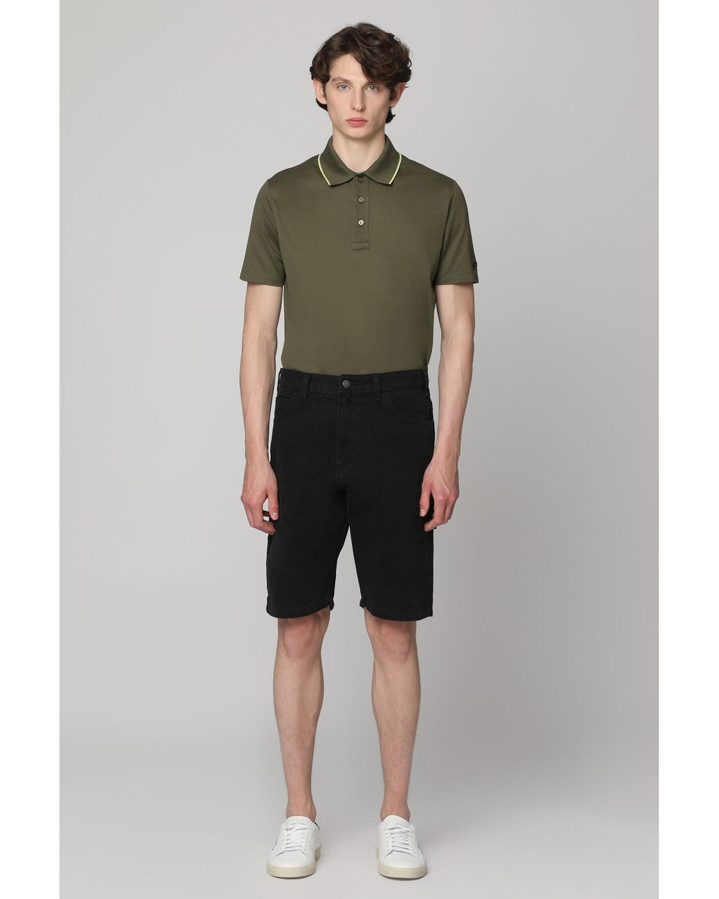 Paul & Shark Green Cotton Short-Sleeve Polo Shirts for men