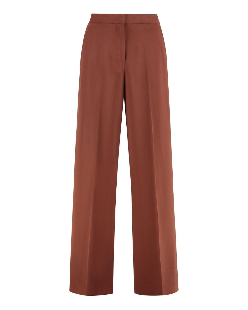 Pinko Red Wide-Leg Trousers Pergamino Viscose
