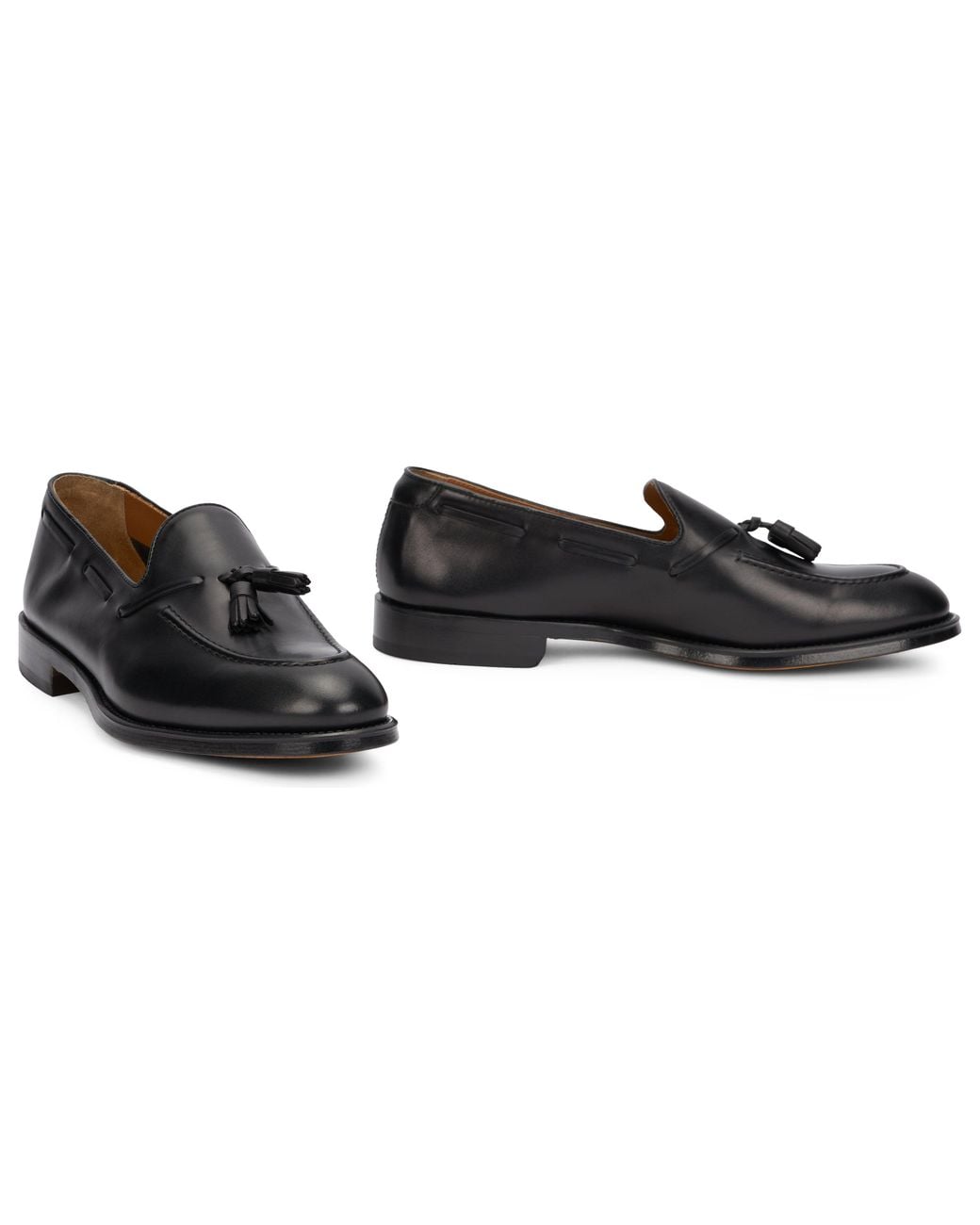 Doucal's Black Leather Loafer for men