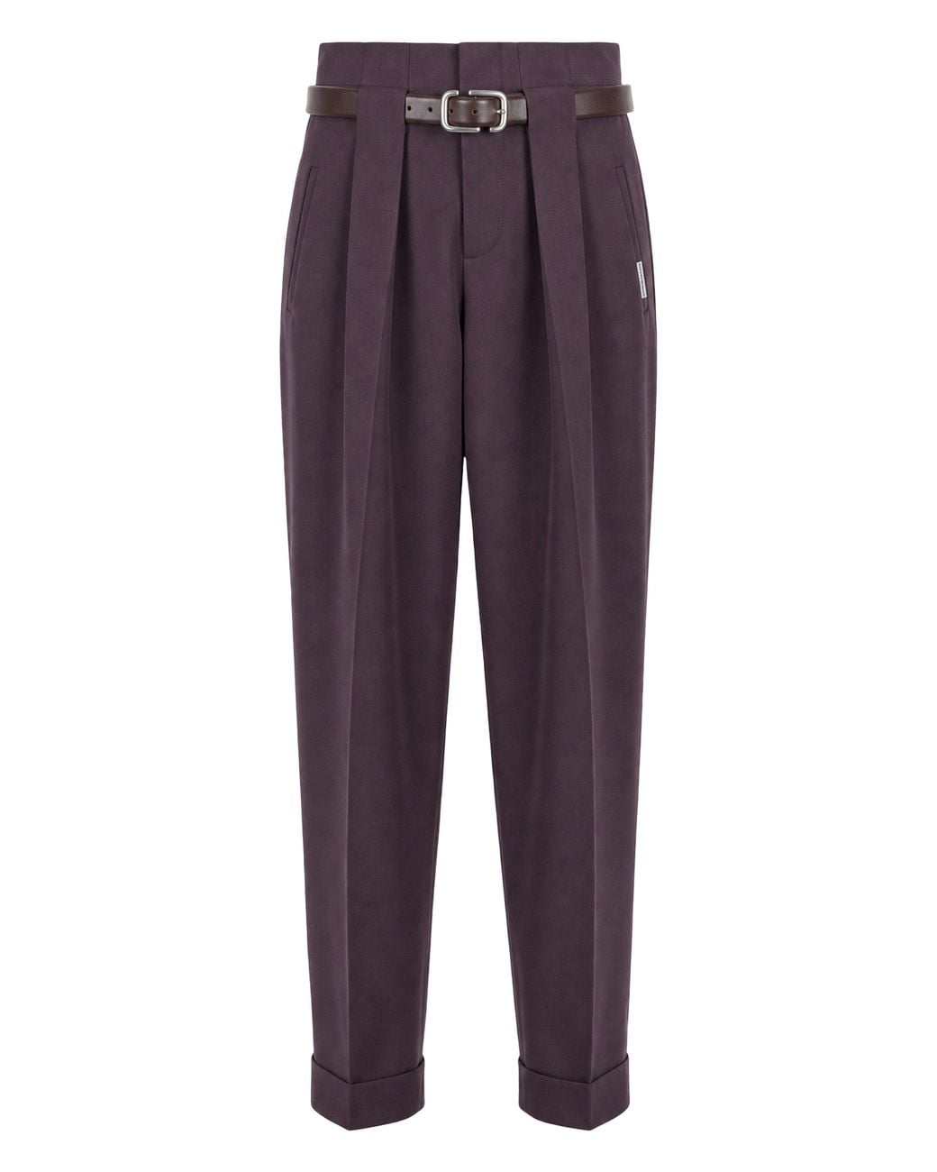 The Attico Purple High-Waisted Pants With Pleats And A Belt