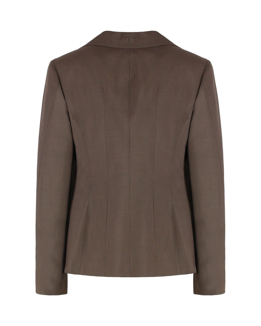 Fendi Brown Mud Wool Blend Blazer