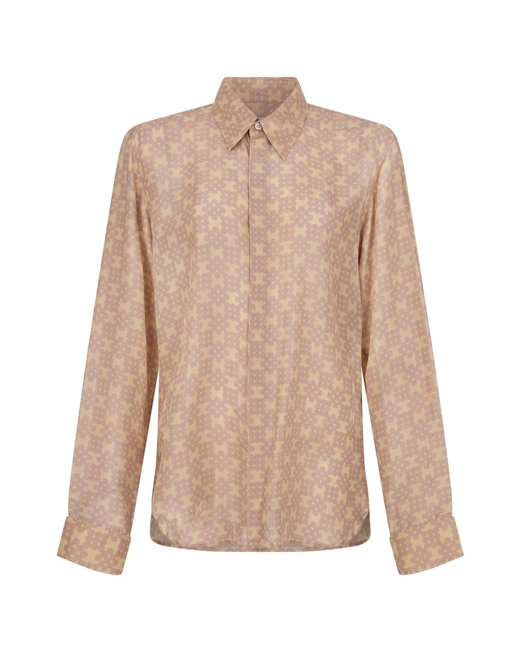Dries Van Noten Natural Silk Shirt With Print for men