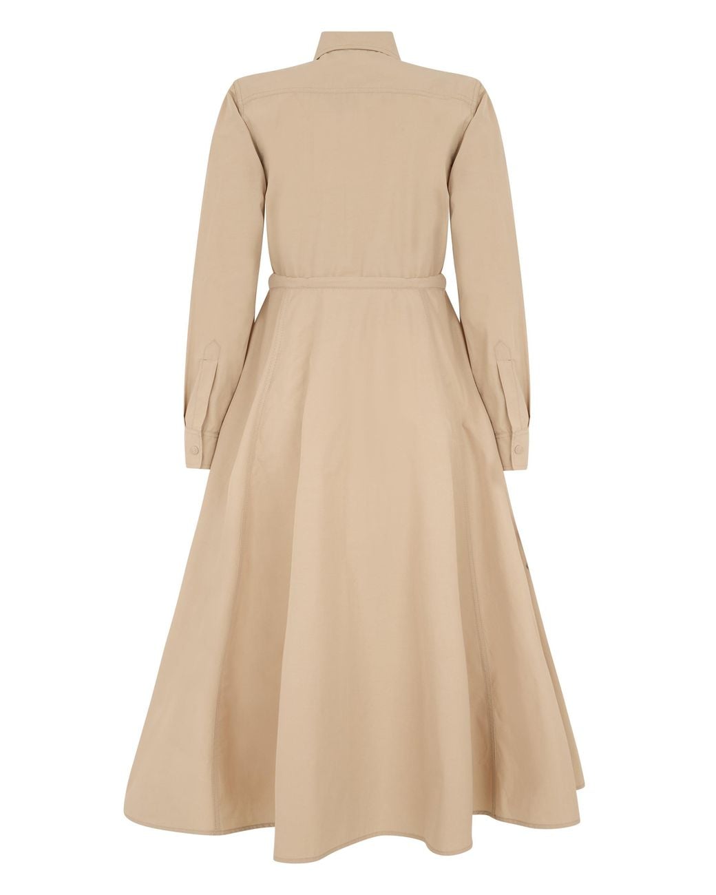 Moncler Natural Midi Chemisier Dress Poplin Cotton