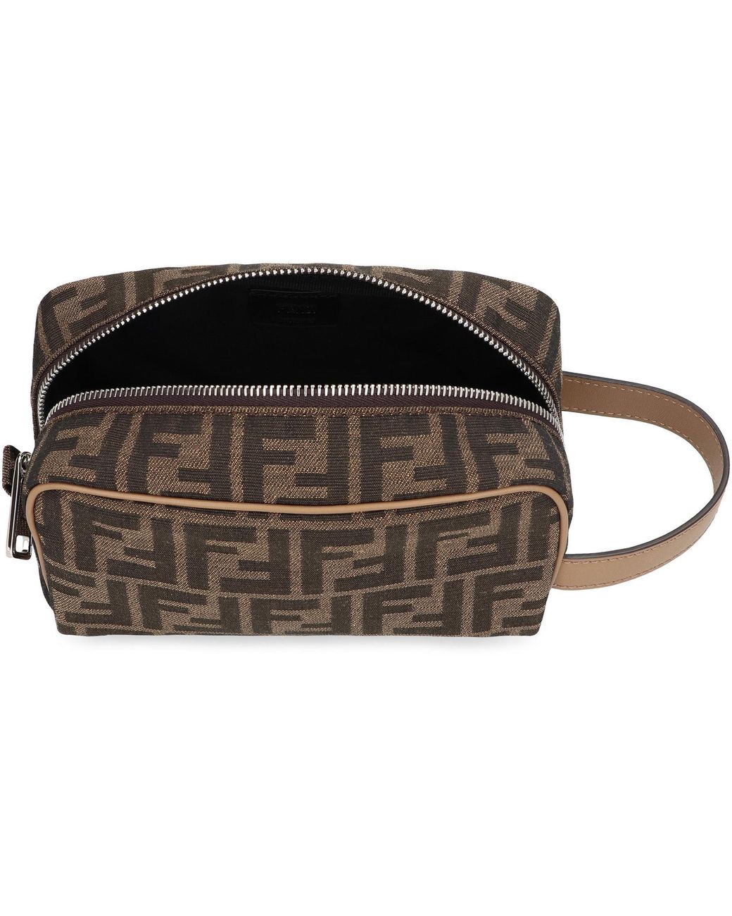 Fendi Brown Small Ff Wash Bag for men