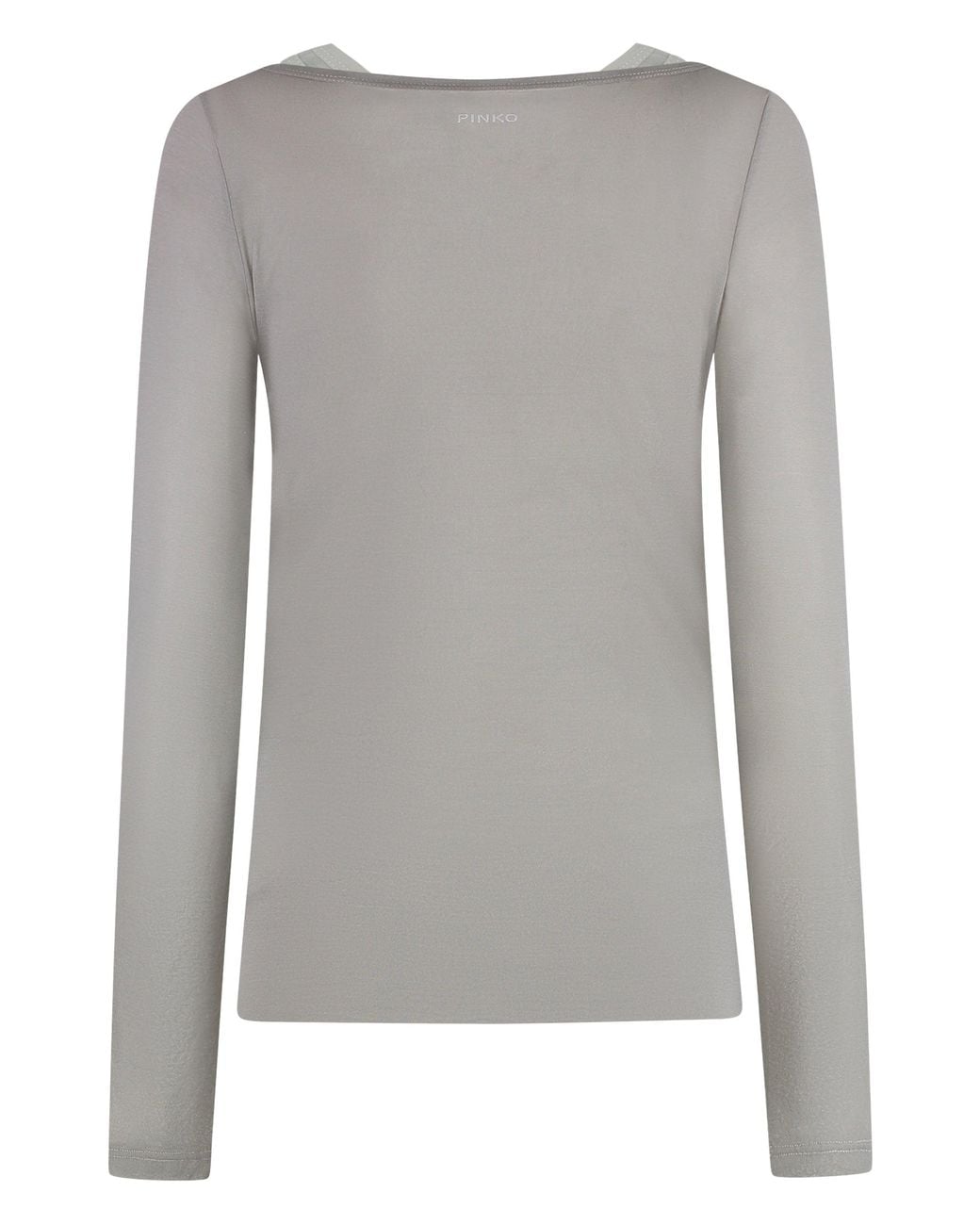Pinko Gray T-Shirt Merci Jersey Long Sleeve Cotton