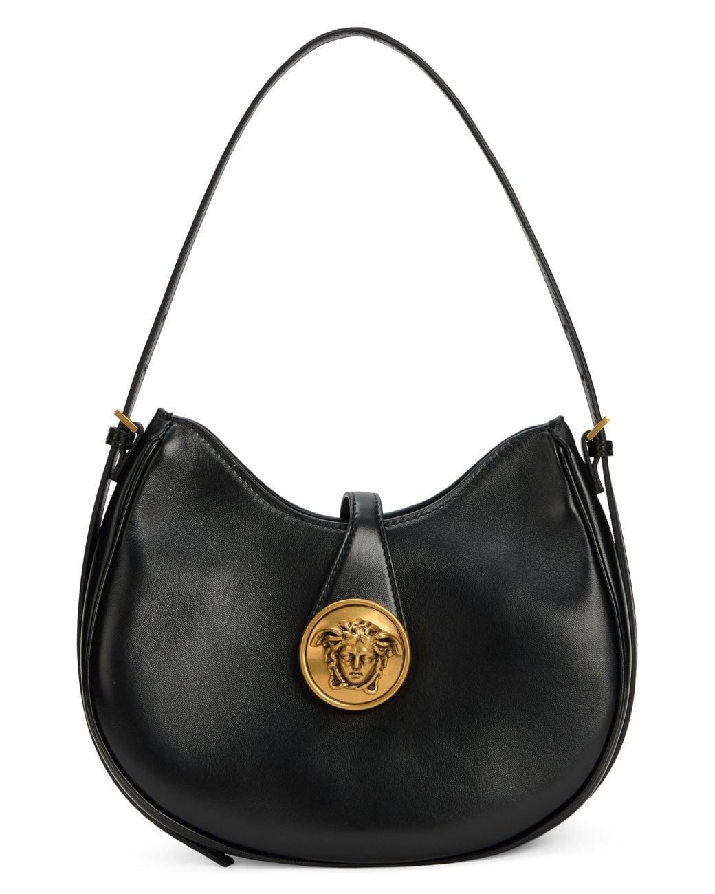 Versace Black Emblème Hobo Shoulder Bag
