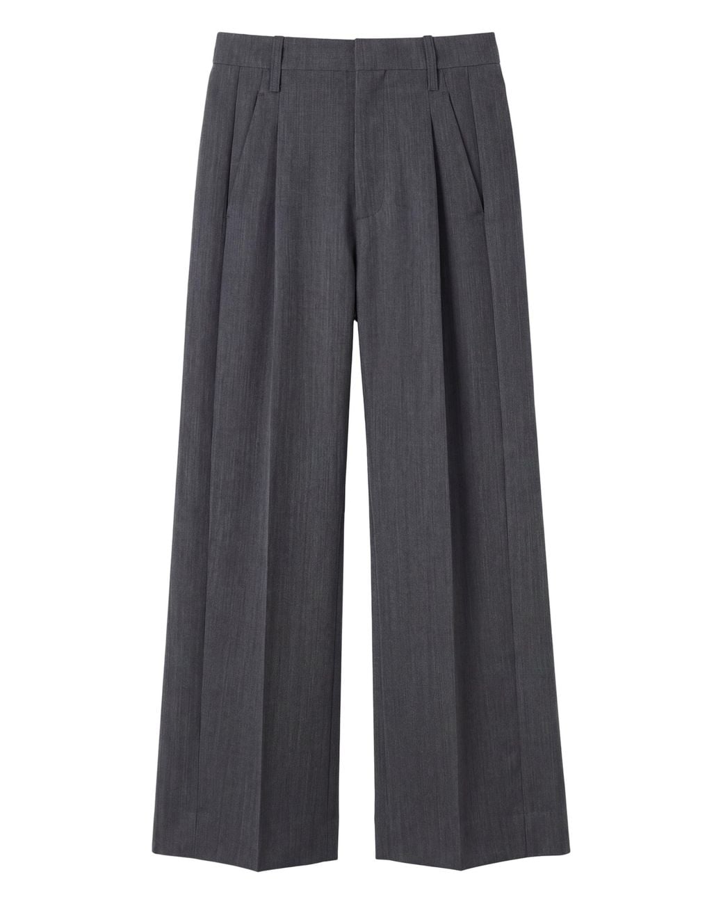 Victoria Beckham Gray Wide Trousers With Pleats