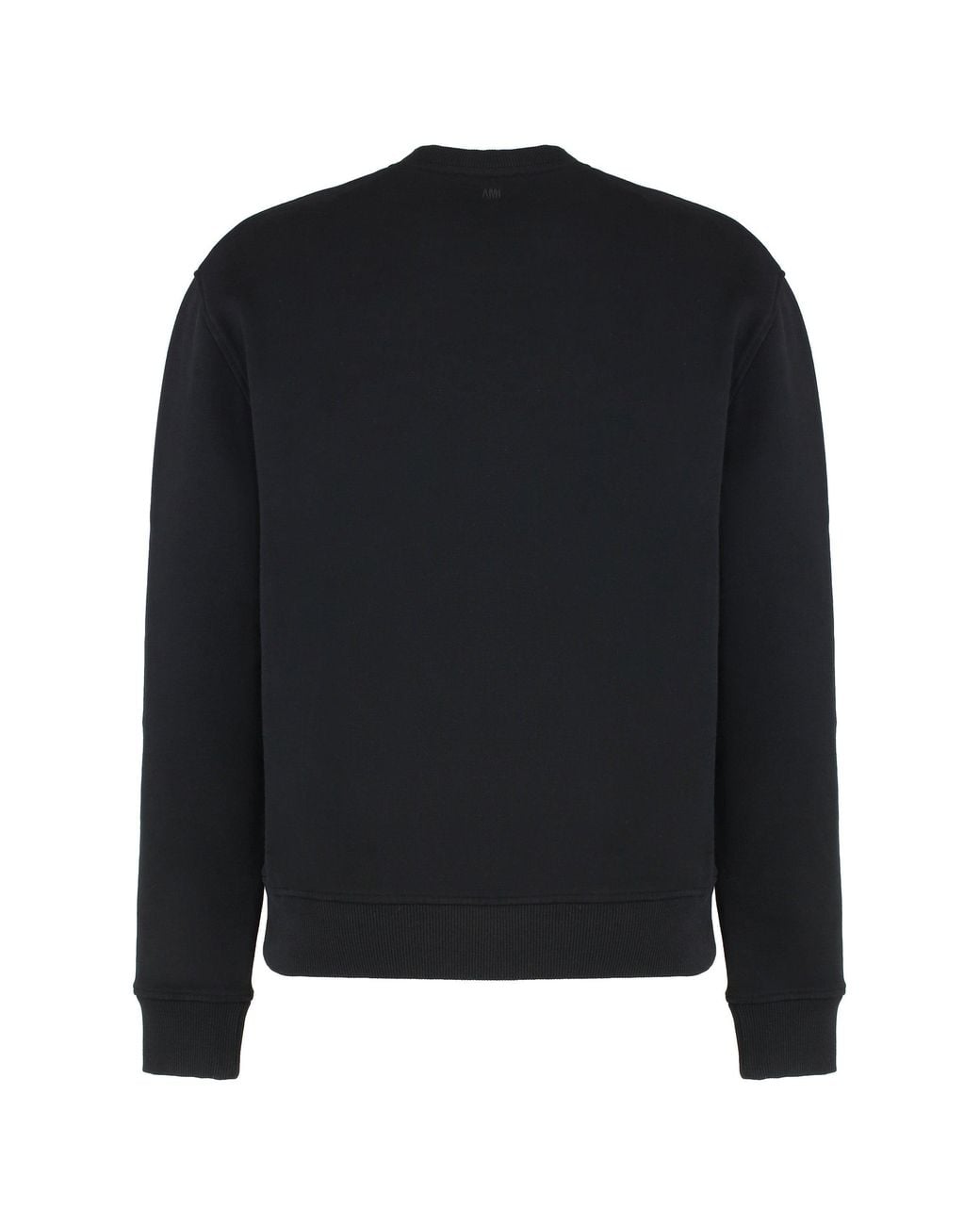 AMI Black Cotton Crew-Neck Sweatshirt